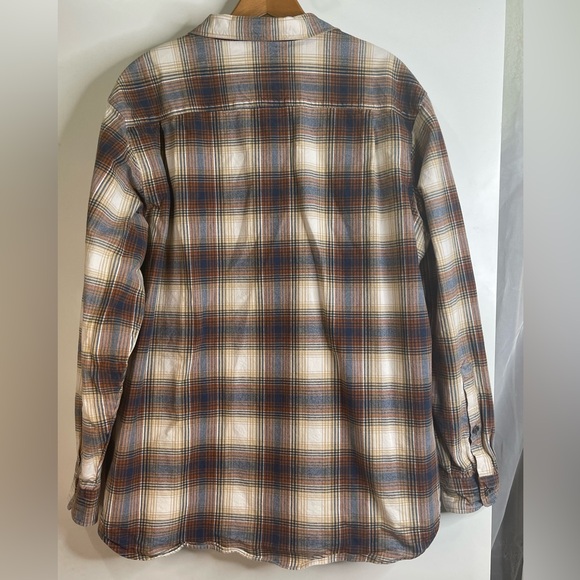 BOB TIMBERLAKE Flannel Plaid Brown/Blue Long Sleeve Men's Shirt Sz. XLT - Picture 4 of 6
